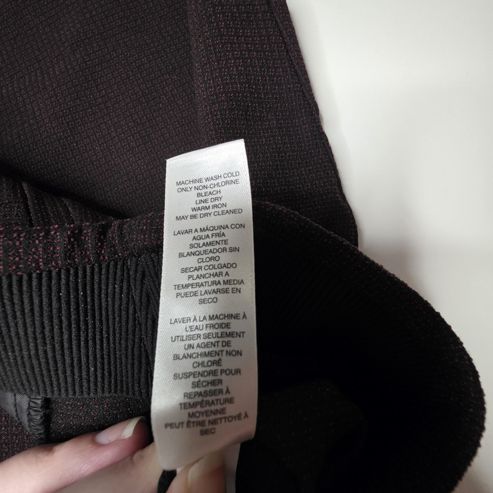 Chico's Womens Size 2 (L/12) Burgundy Black Ankle Pants Elastic Waist - Picture 7 of 15